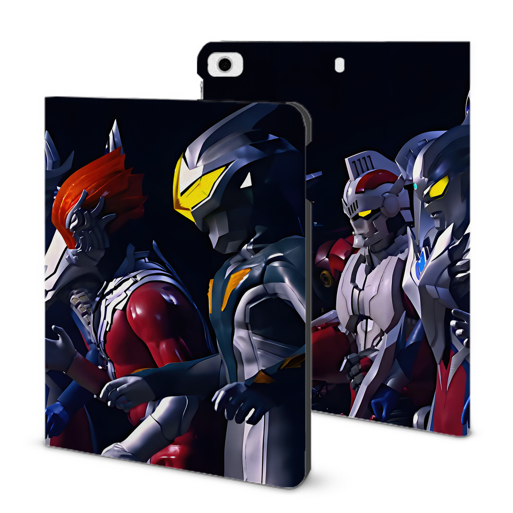 （画像用） ウルトラマン Ultraman IPad ケース ブック型 PUレザー TPU 耐衝撃 軽量 薄型 ペン収納なし 全面保護 IPad 各モデル対応
